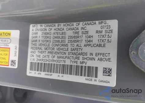 2024 Honda Cr-V Lx 2Wd из США, поврежденный, VIN 2HKRS3H2XRH302176